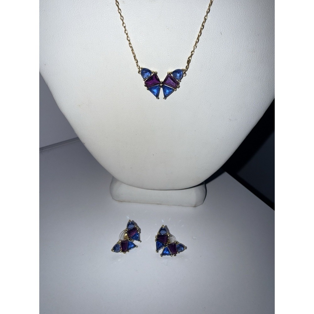 Kendra Scott Blair Butterfly Pendant Necklace & Earrings Set Gold Tone